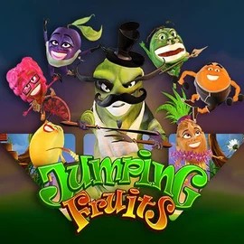 Jumping Fruits slot logo by Wazdan at Slotrush Casino